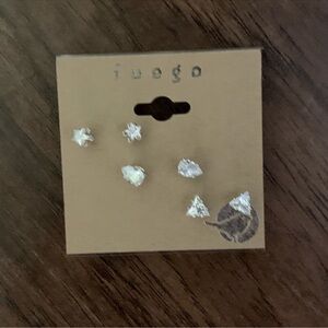 Fuego Iridescent Crystal Stud Earring Set of 3